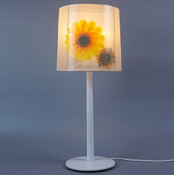 Đèn bàn gỗ hoa mặt trời vải xoan xốp 2 lớp, BG002 đèn trang trí nội thất, đèn để bàn phòng ngủ